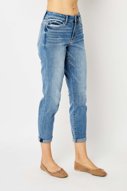 Judy Blue Carly cuffed mid-rise jeans (reg & plus)