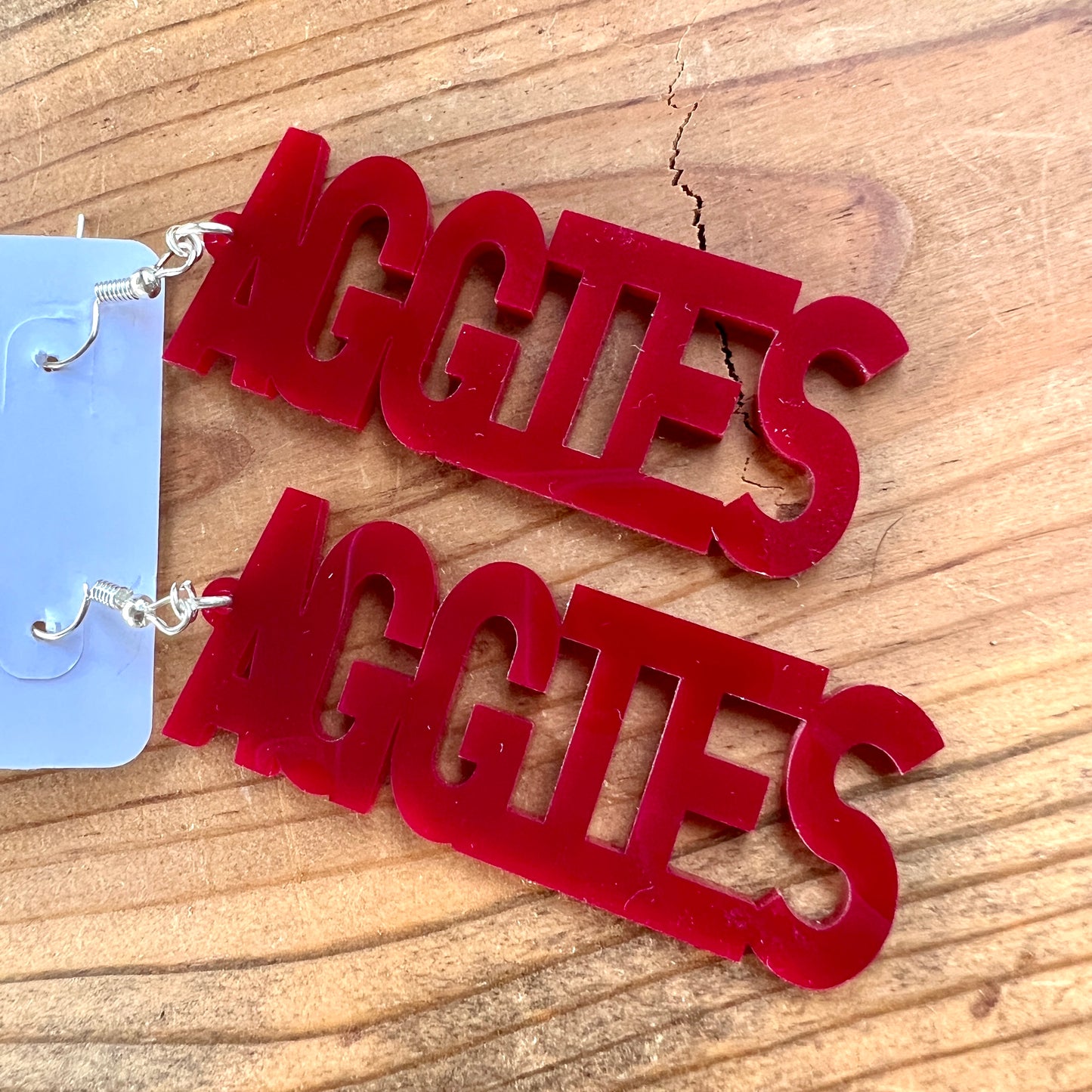 Aggies acrylic earrings