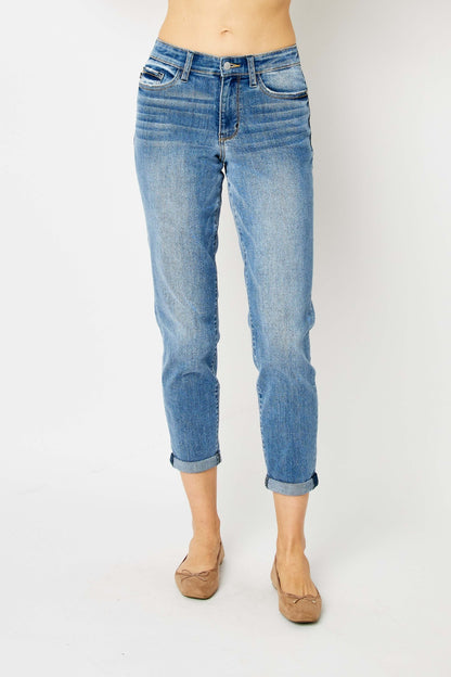 Judy Blue Carly cuffed mid-rise jeans (reg & plus)