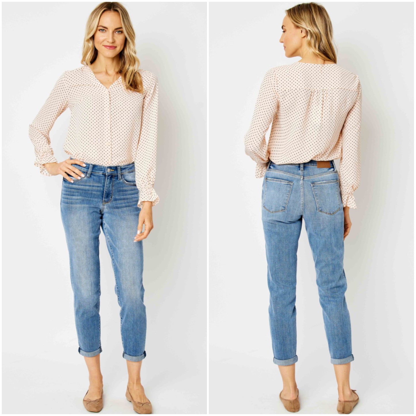 Judy Blue Carly cuffed mid-rise jeans (reg & plus)