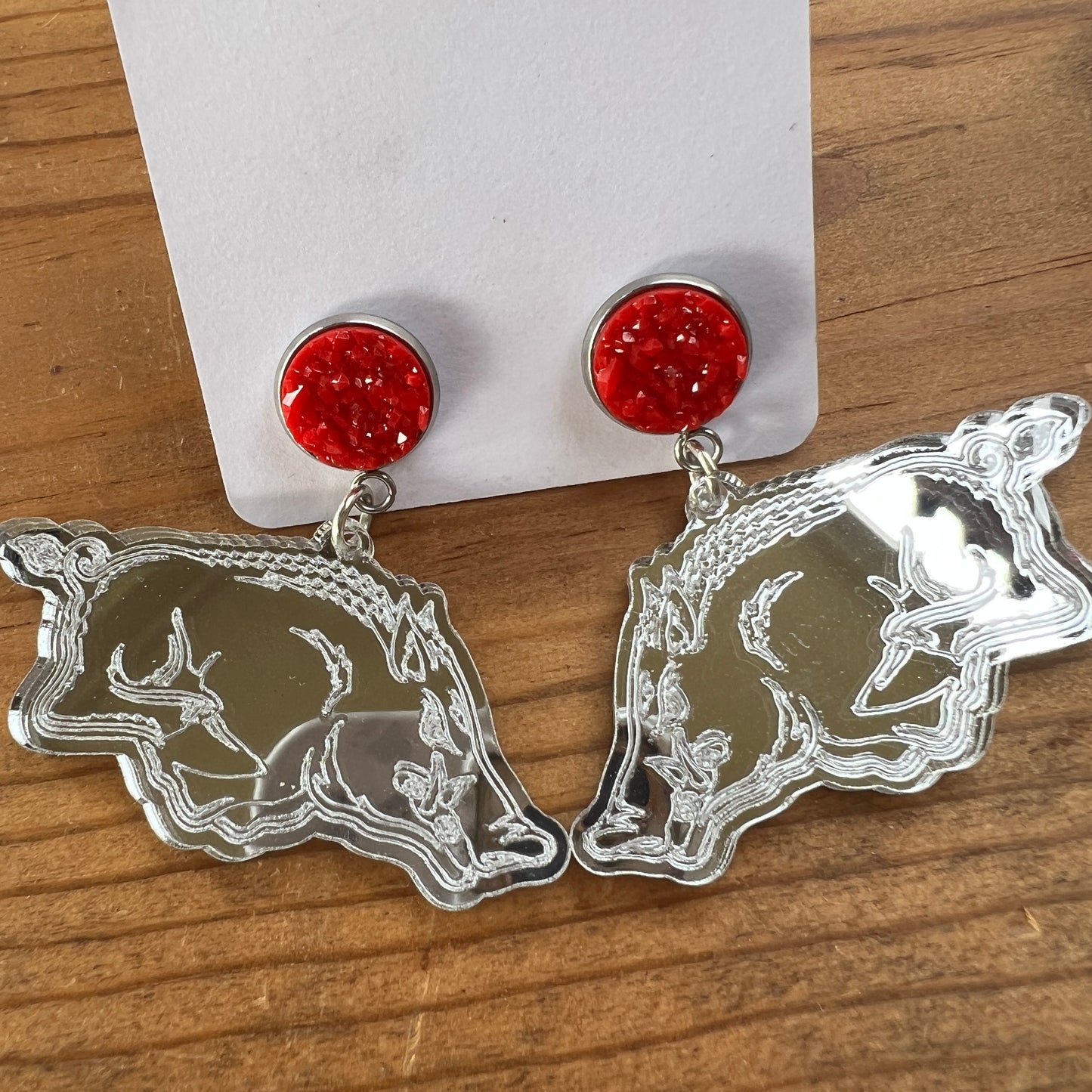 Razorback acrylic earrings
