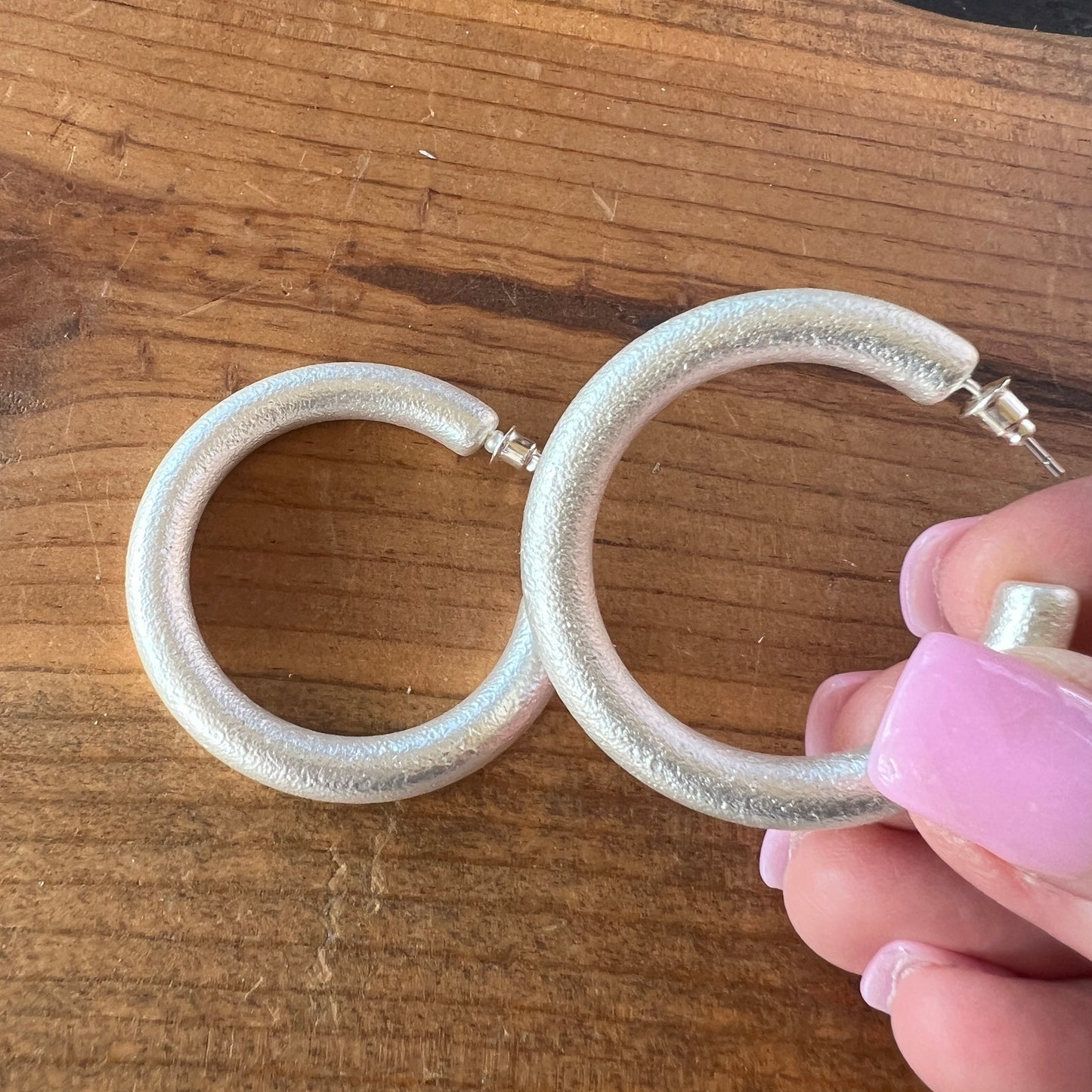 Silver hoop earrings