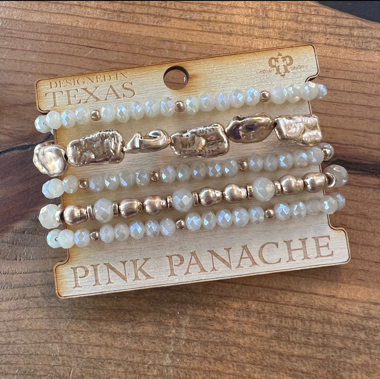 5-strand gold nugget bracelet set