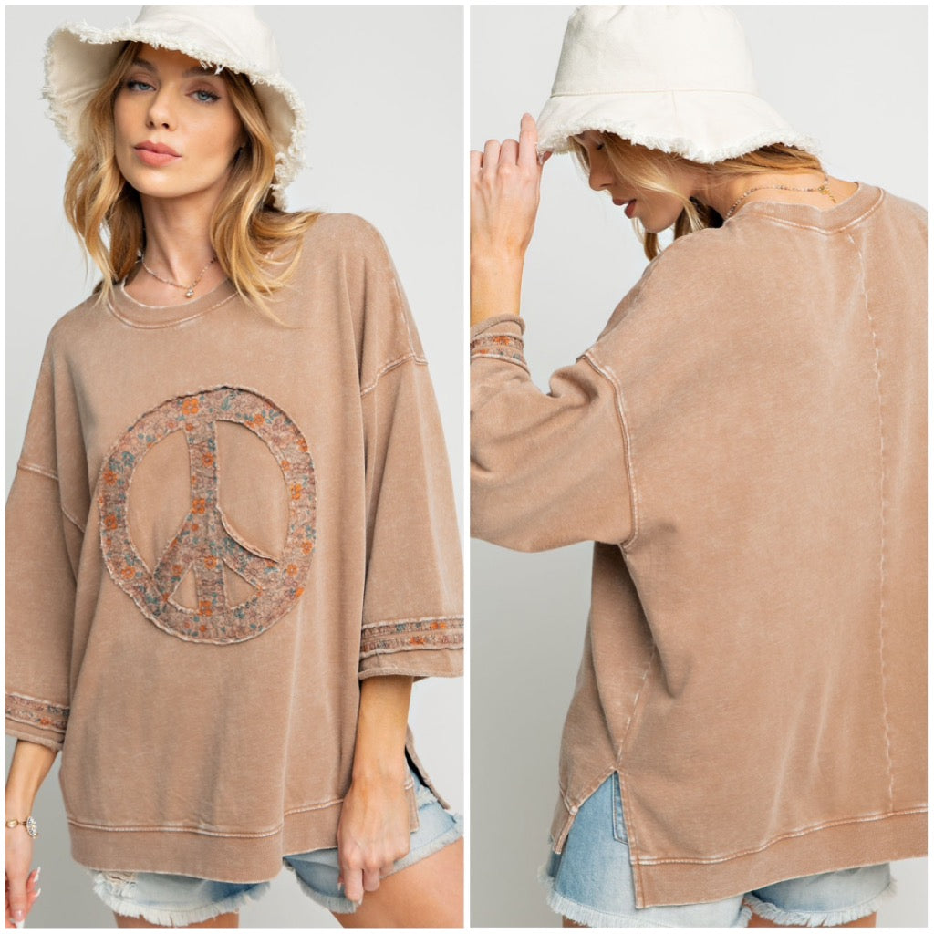 Peace Sign pullover top