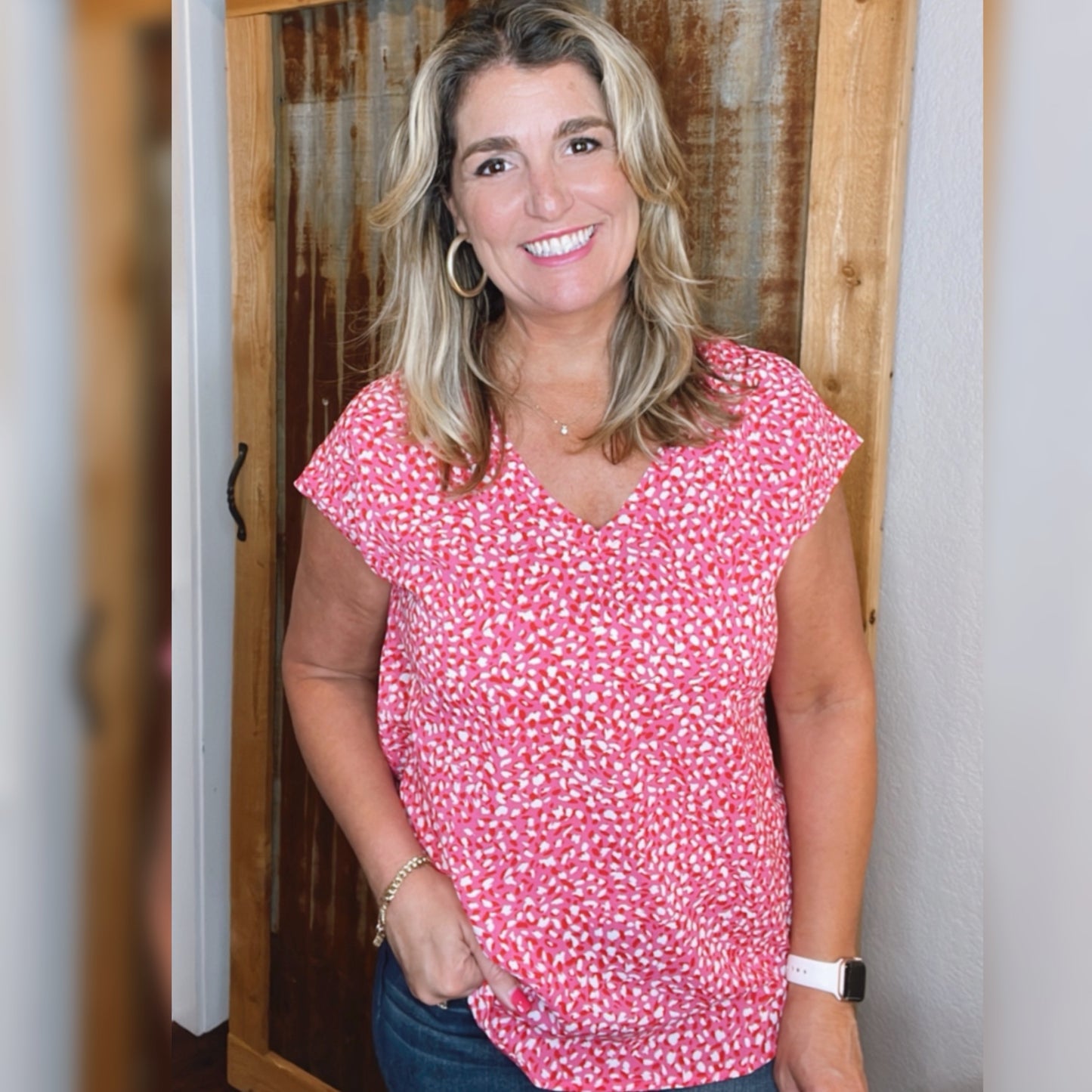 Pink spotted top