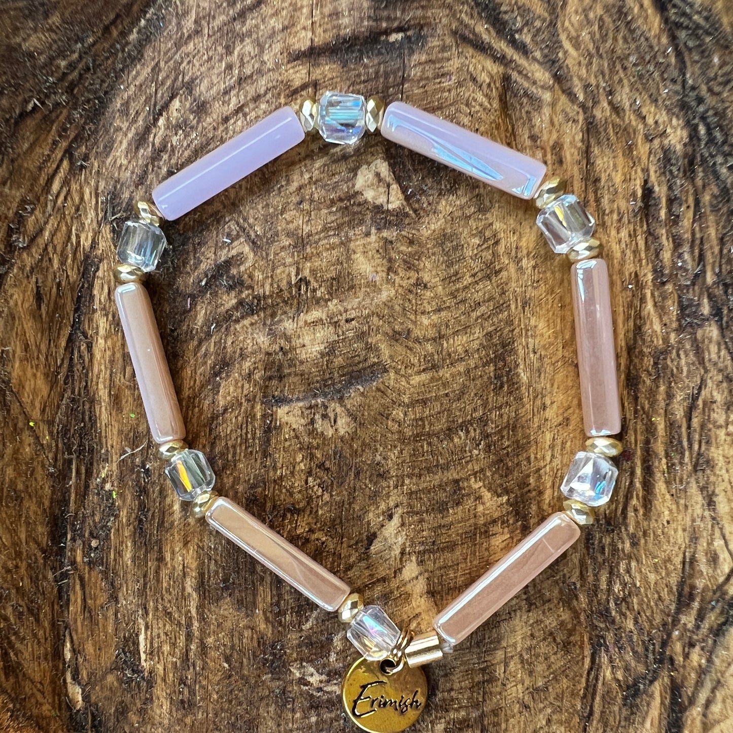 Erimish bracelet - light pink w clear