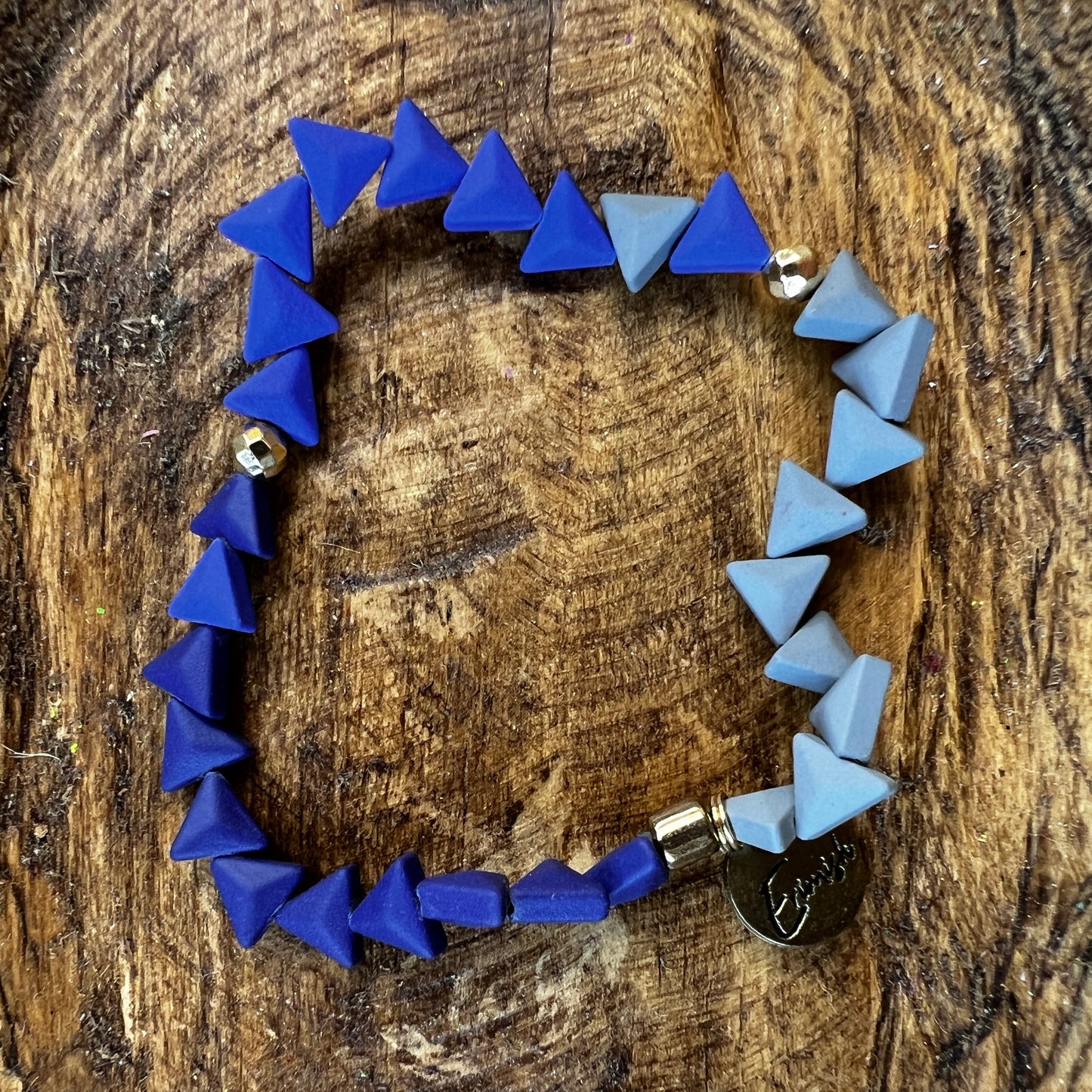 Erimish bracelet - blue & gray triangles