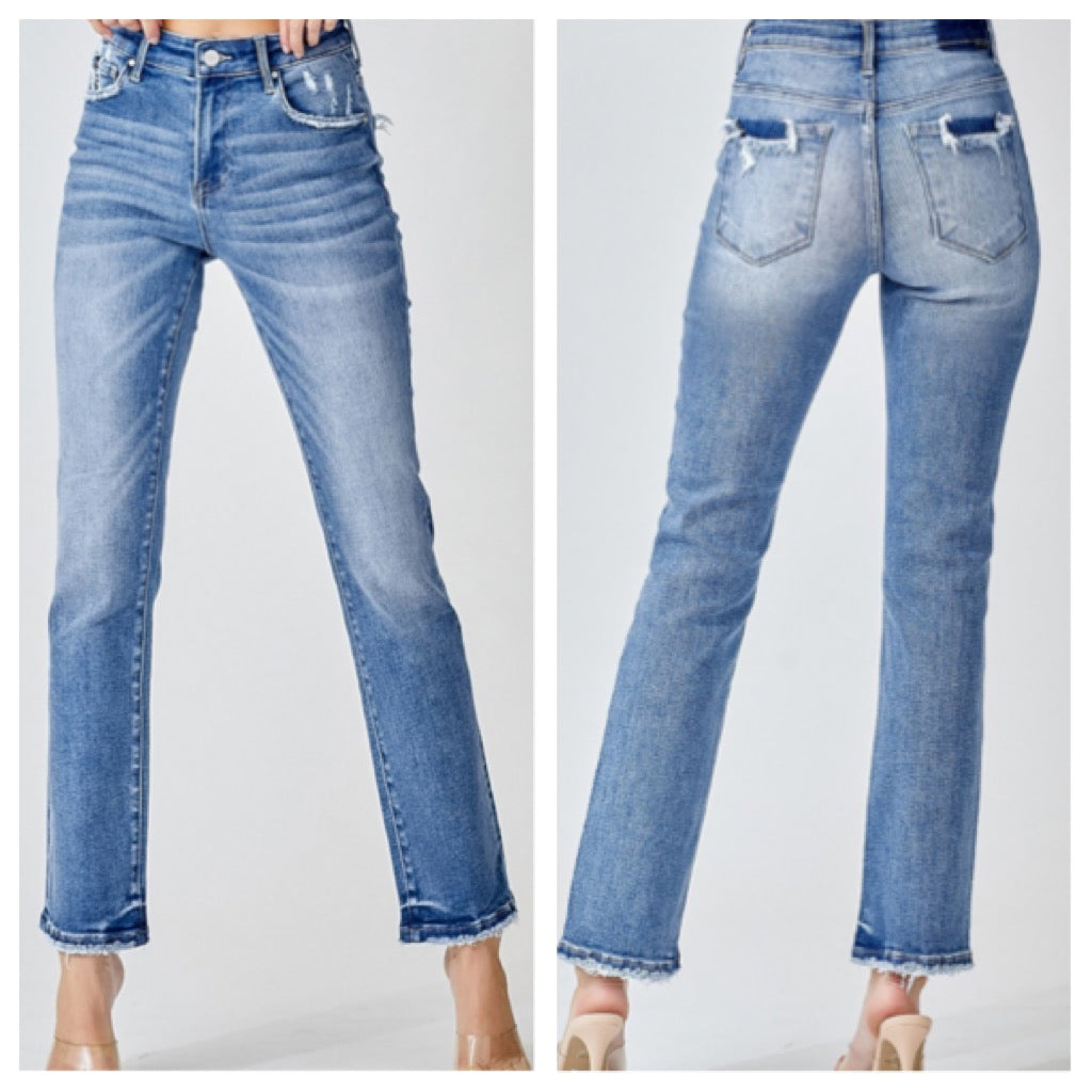 Paige mid-rise straight jeans by Risen