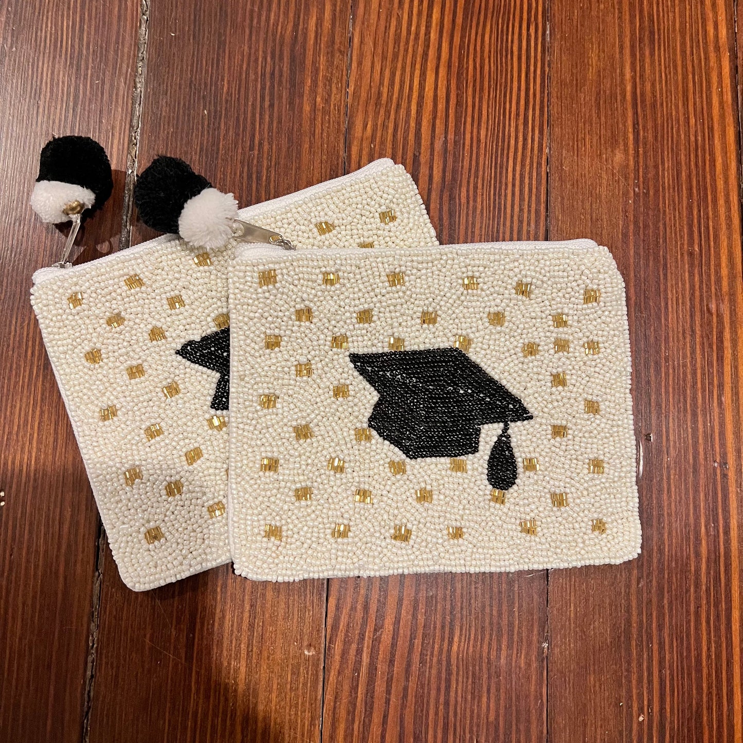 Grad Cap - beaded pouch