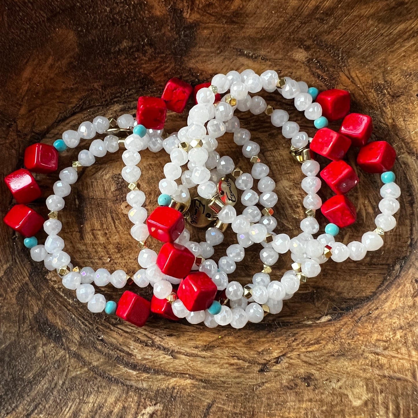Erimish bracelet - red/white