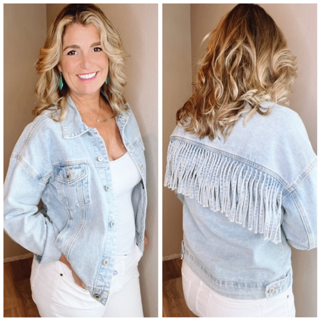 Fringe denim jacket