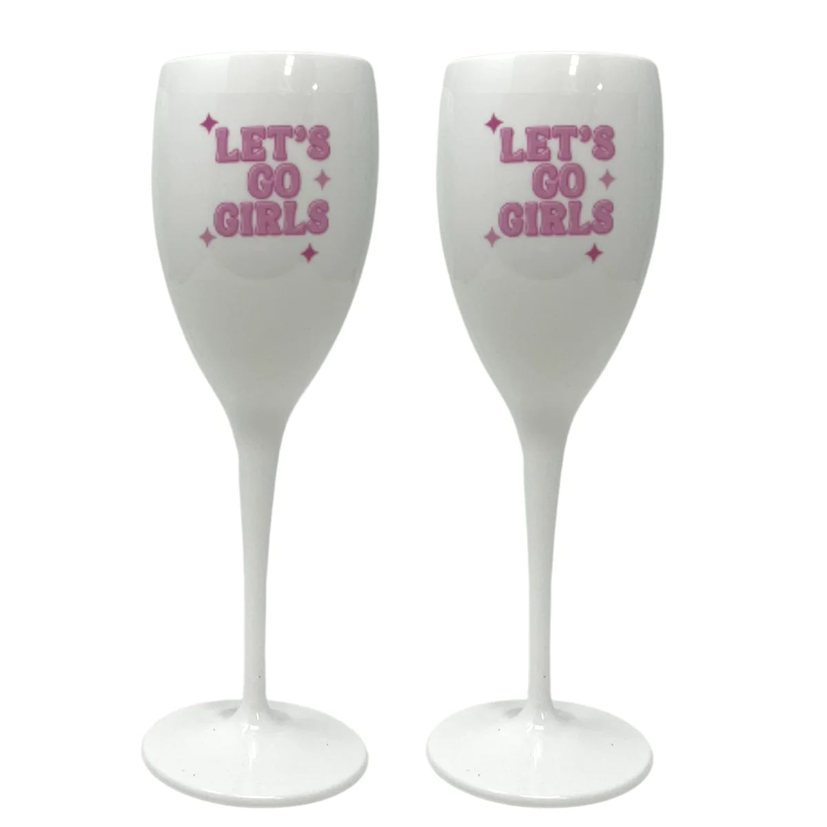 Let's Go Girls champagne flute