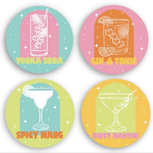 Bottoms Up coasters | set of 4