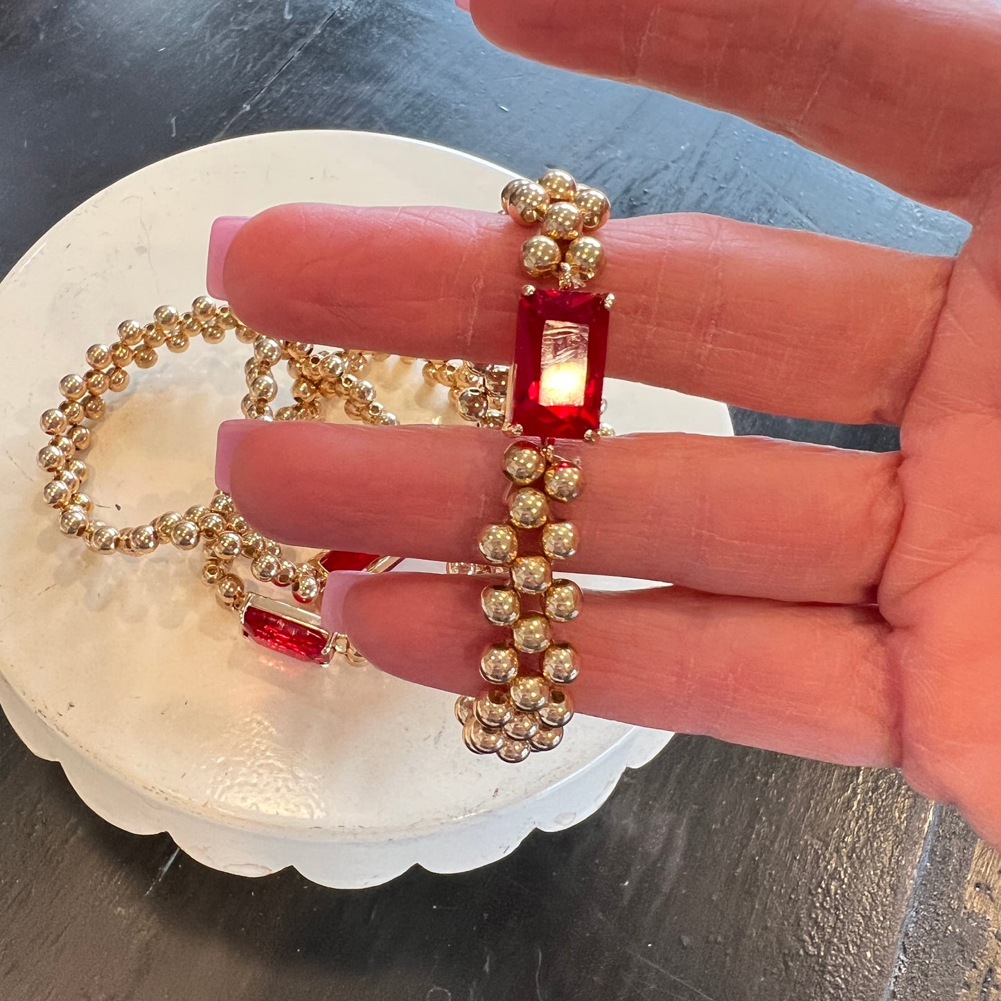 Red Stone Bead bracelet