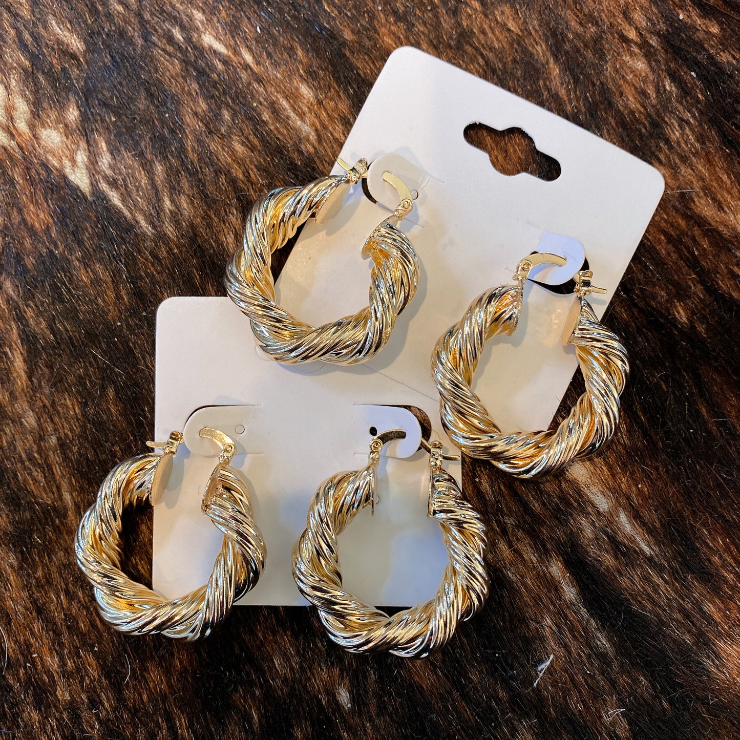 Twisted Gold Hoops