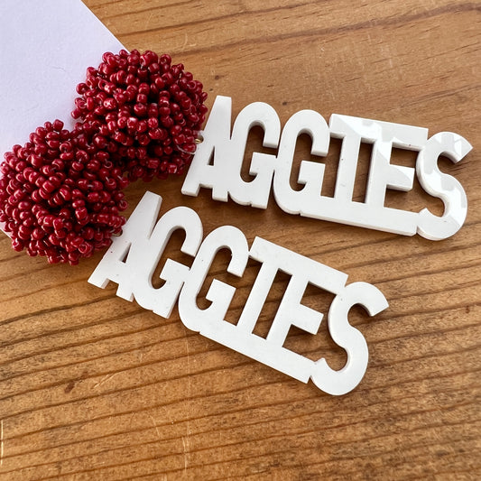 Aggies acrylic earrings