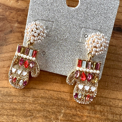 Holiday mitten earring