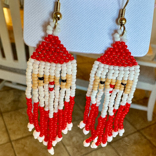 Santa fringe earrings