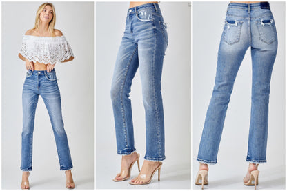 Paige mid-rise straight jeans by Risen