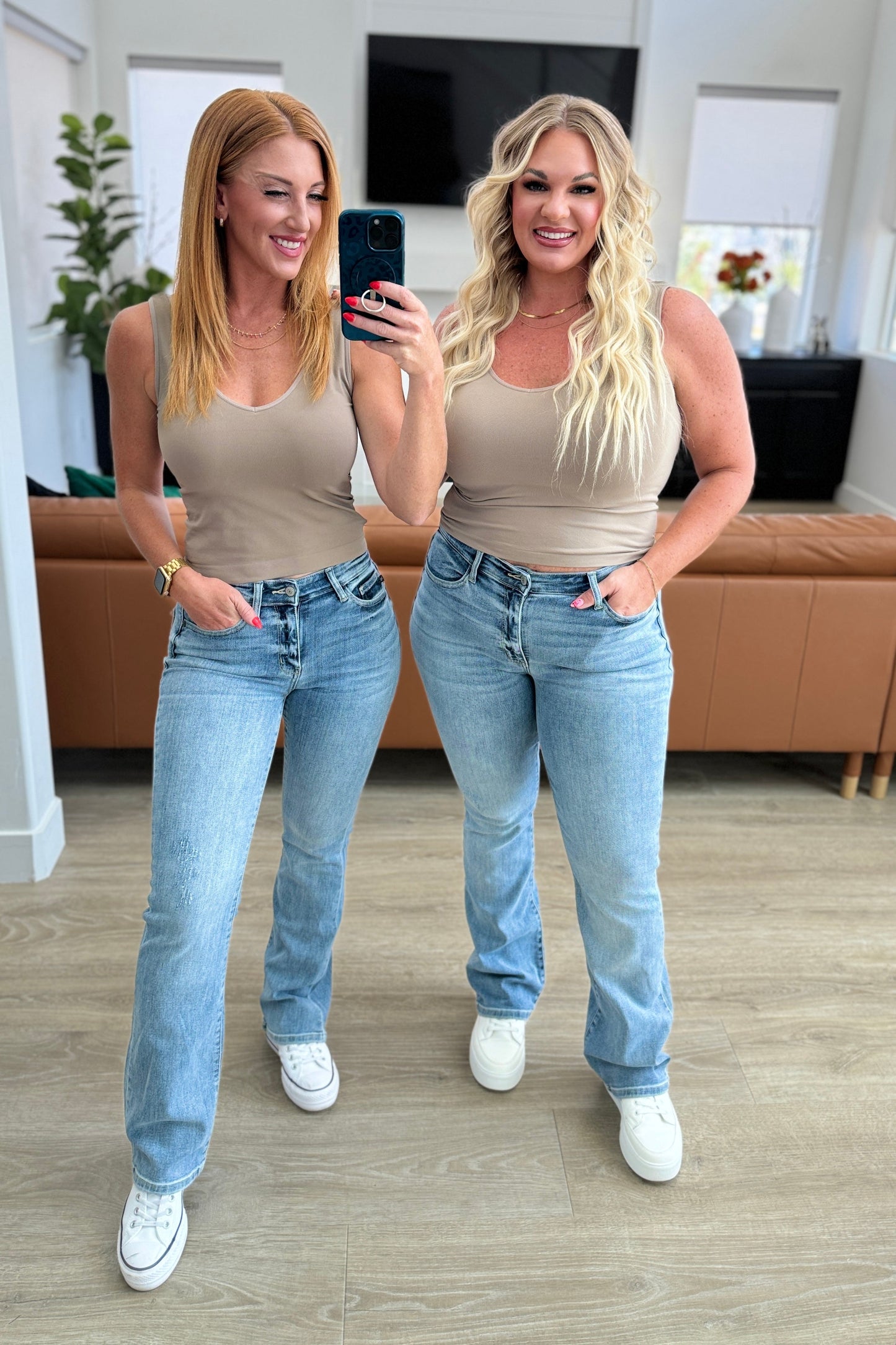 Judy Blue: Alana Mid Rise Clean Bootcut Jeans