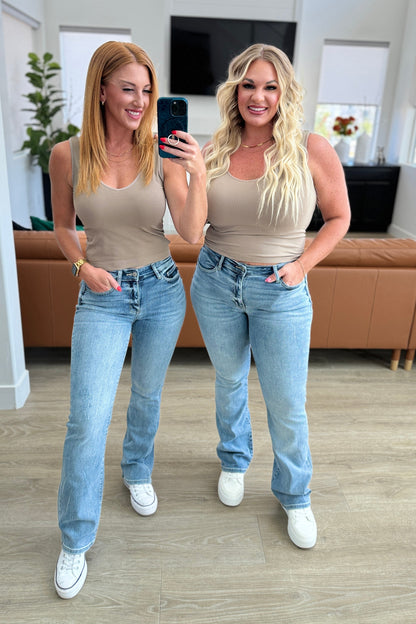 Judy Blue: Alana Mid Rise Clean Bootcut Jeans