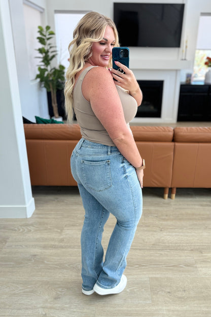 Judy Blue: Alana Mid Rise Clean Bootcut Jeans