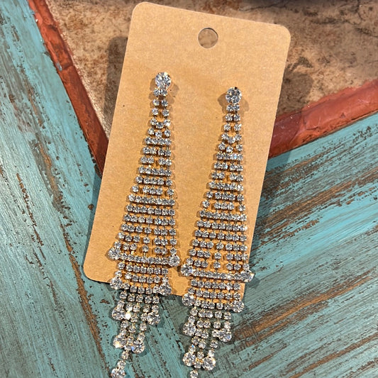 Rhinestone earrings - chandelier