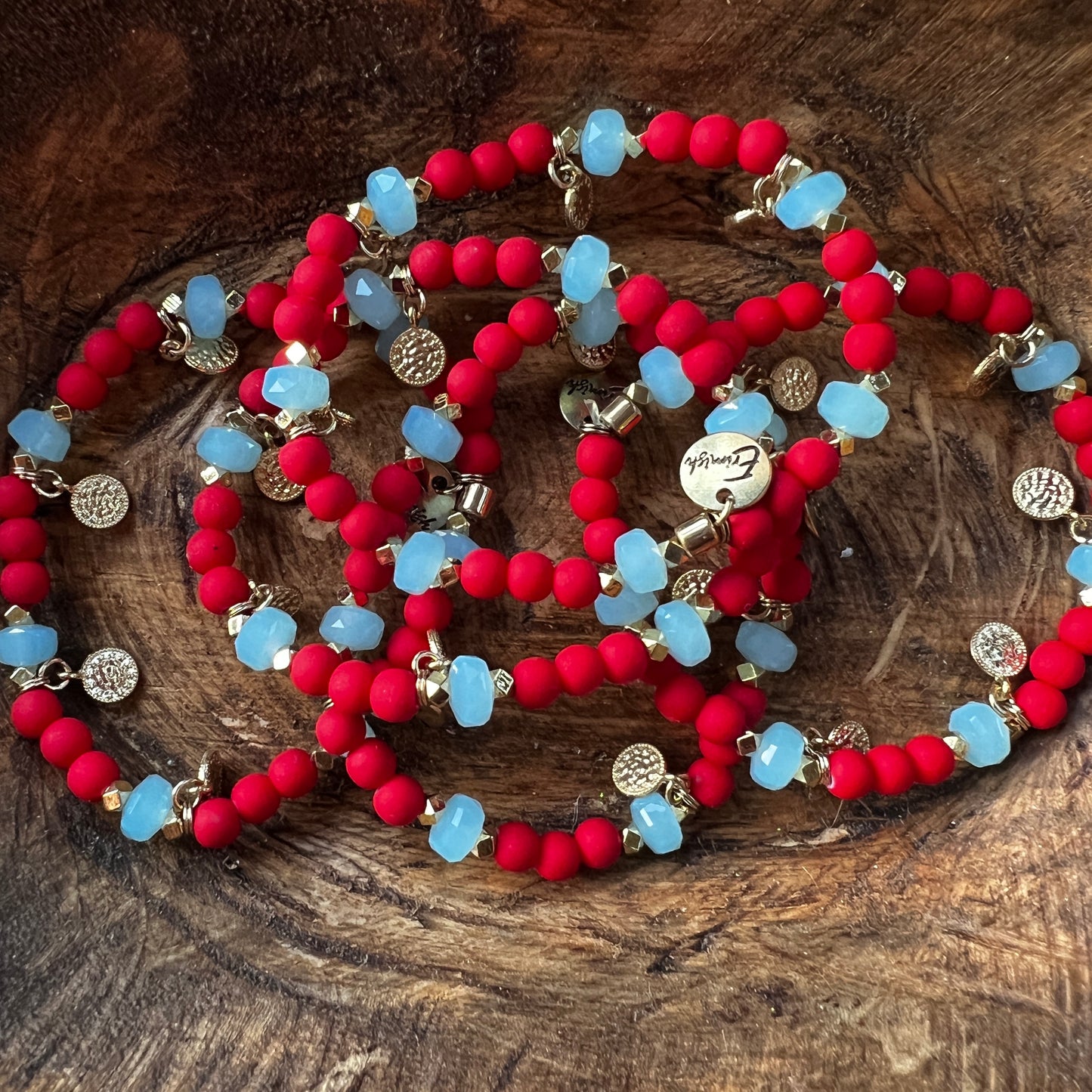 Erimish bracelet - red/light blue