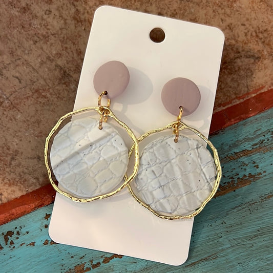 Clay Disk & Circle earrings