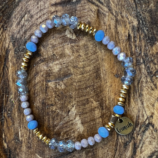 Erimish bracelet - gray w clear and light blue