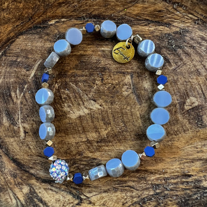 Erimish bracelet - gray w blue & gold