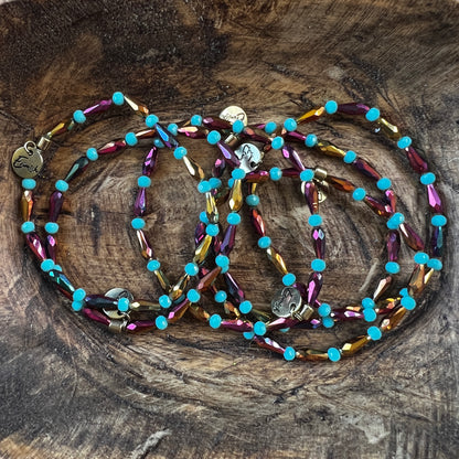 Erimish bracelet - iridescent gold & turquoise