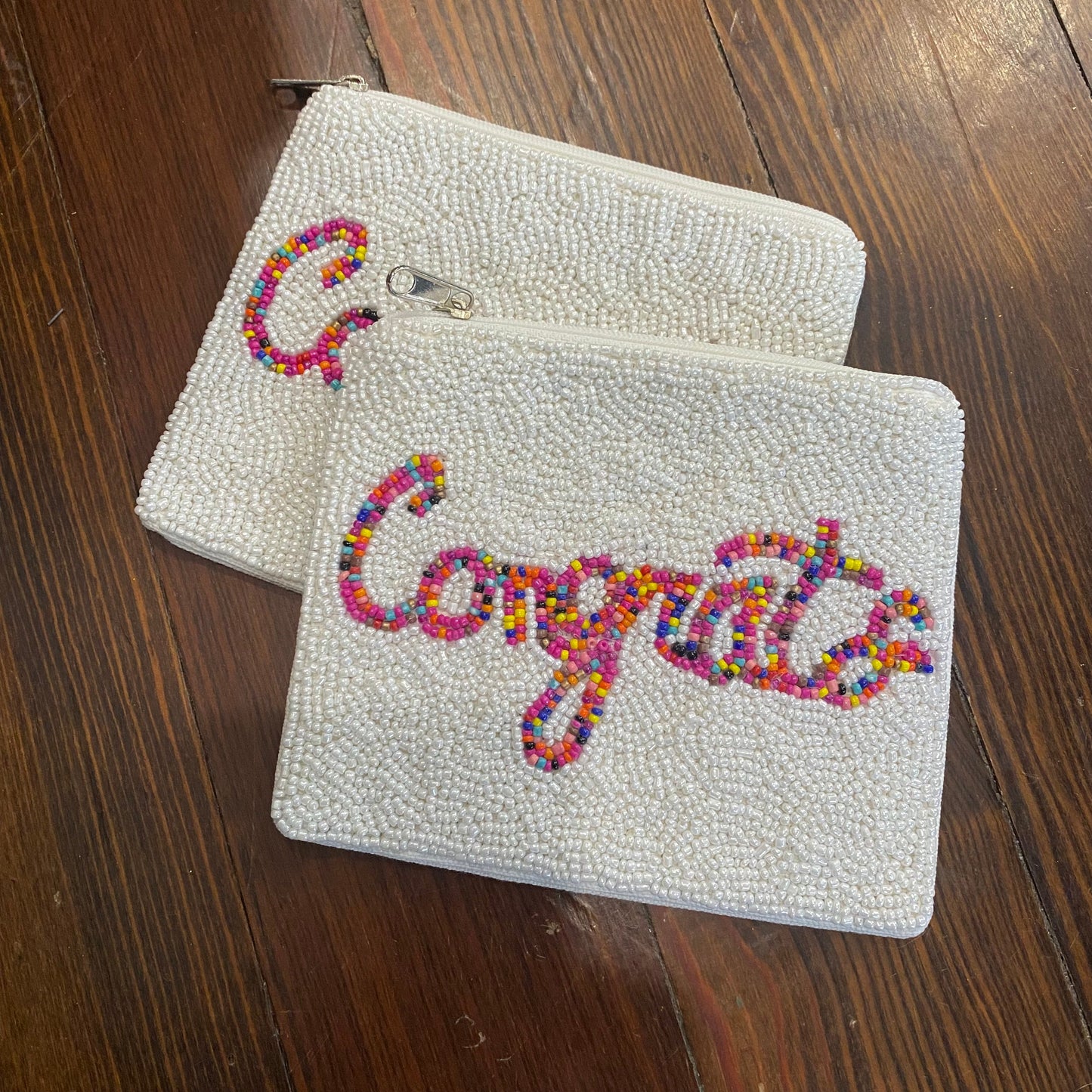 Congrats - beaded pouch