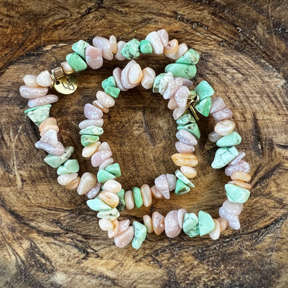 Erimish bracelet - peach and light green
