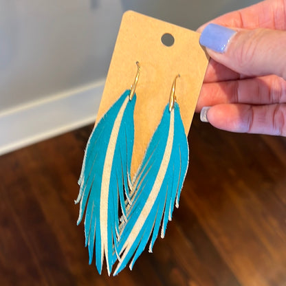 Short Feather Leather earrings