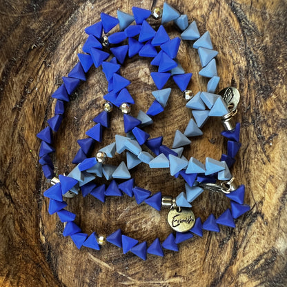 Erimish bracelet - blue & gray triangles
