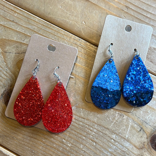 Acrylic Glitter Teardrop earrings