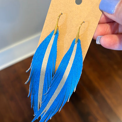 Short Feather Leather earrings