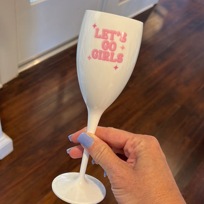 Let's Go Girls champagne flute