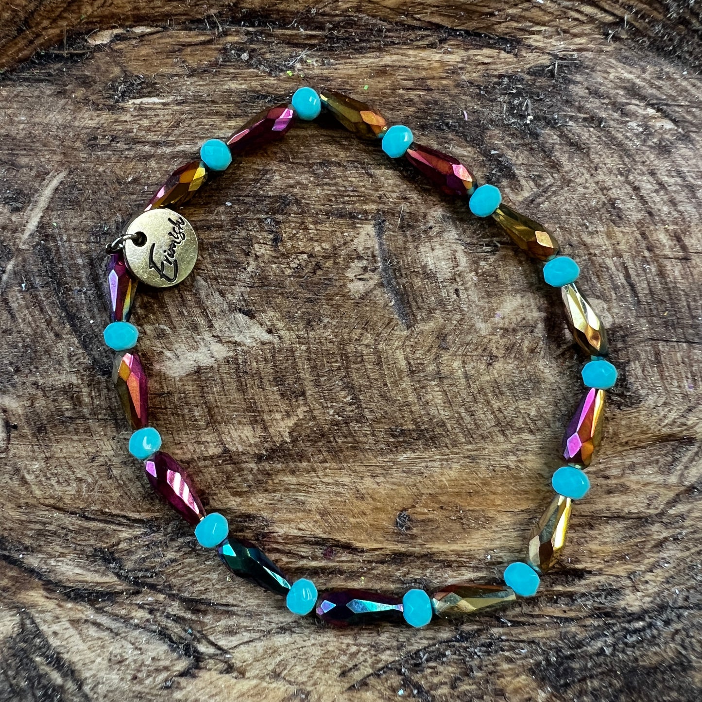 Erimish bracelet - iridescent gold & turquoise
