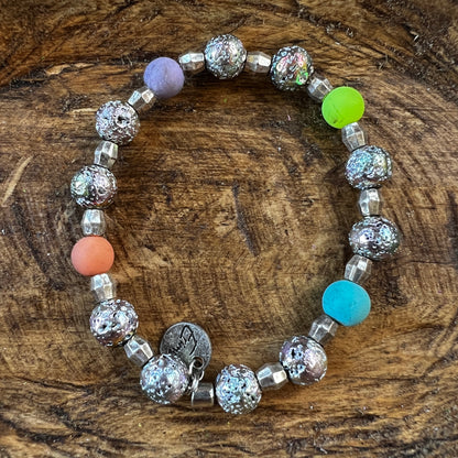 Erimish bracelet - silver w turquoise purple orange