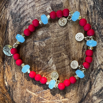 Erimish bracelet - red/light blue