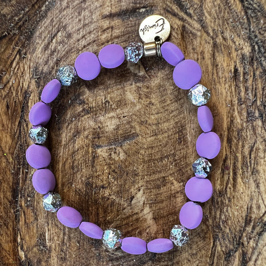 Erimish bracelet - purple w silver