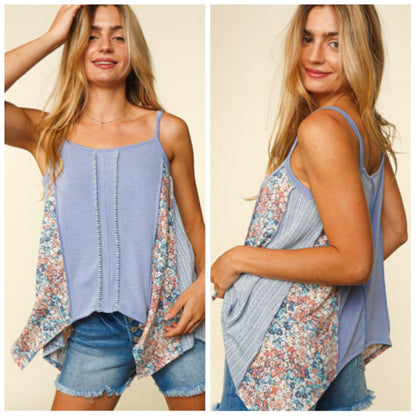 Floral knit tank top