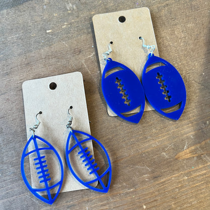 Acrylic football earrings