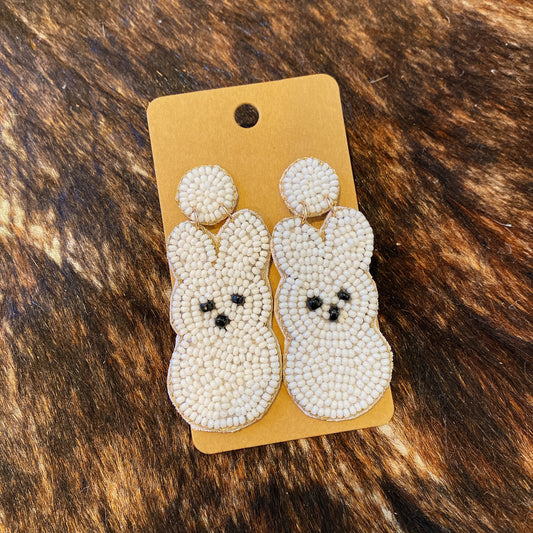 Beaded Peep Bunny earrings
