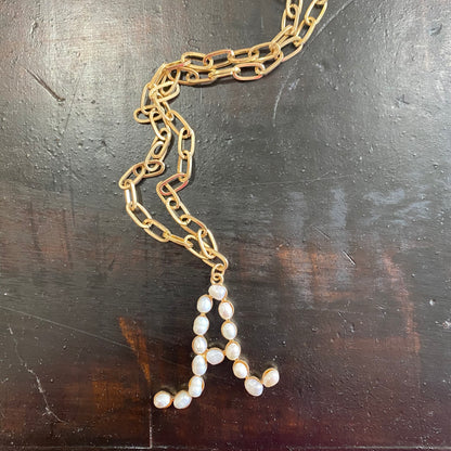 Pearl letter necklace