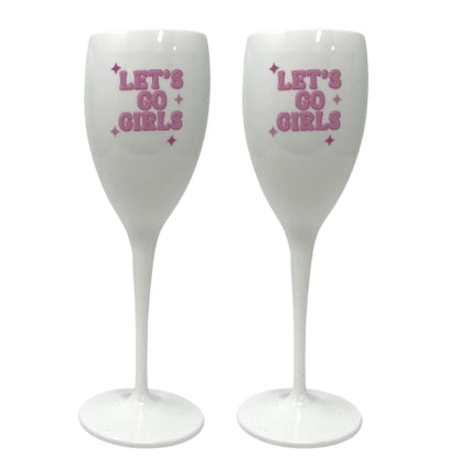 Let's Go Girls champagne flute