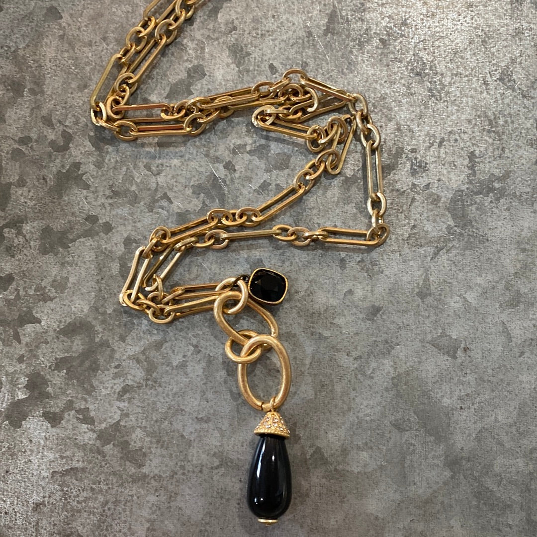 Black Stone Pendant necklace