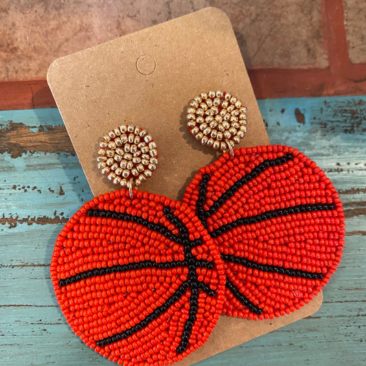 Beaded Basketball earrings